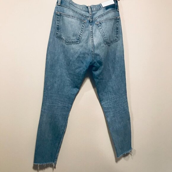 Re/Done Original High Rise Raw Hem Ankle Crop Jeans Size 29 - Picture 4 of 7